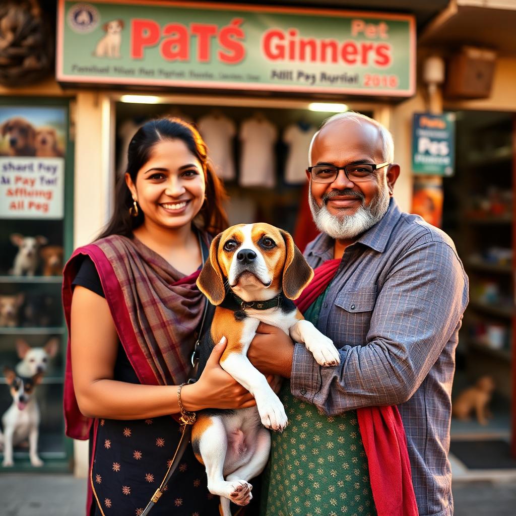 Happy pet family